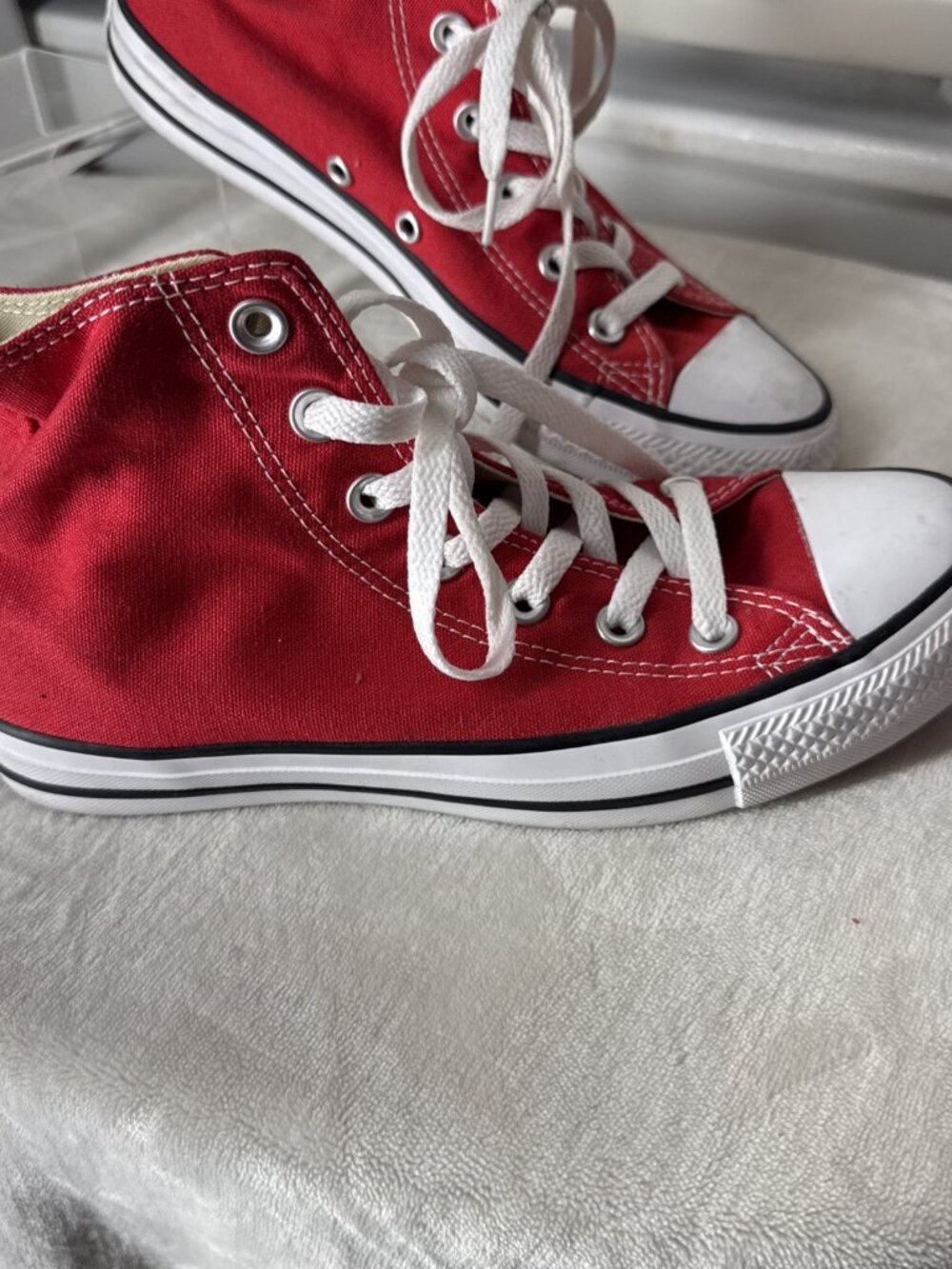 Converse Chuck Taylor All Star High Top Red Canvas Shoes Unisex M9621 W 8 Mens 6 - Picture 2 of 12